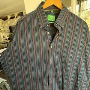 Forsyth of Canada Stripped Dress Shirt - No Iron Needed, Size Large,